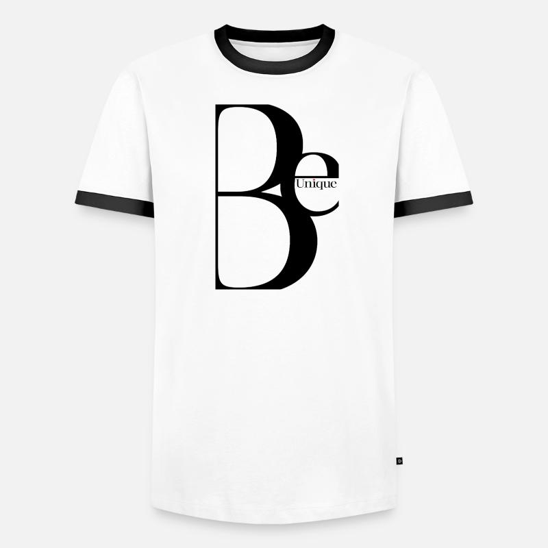 Be Unique – Minimalist Typography Design Männer Kontrast-T-Shirt