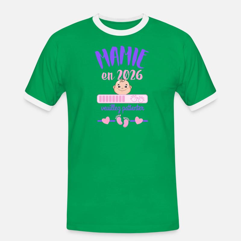 Grandma in 2026 Please wait - Men's Ringer Shirt - kelly green/white