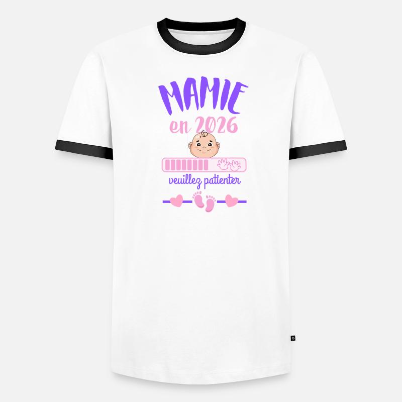 Mamie en 2026 Veuillez Patienter T-shirt contrasté Homme