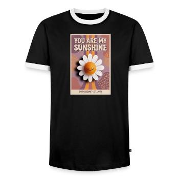 Du bist meine Sonnenschein-Gänseblümchen-Popkunst - Männer Kontrast-T-Shirt - Schwarz/Weiß - Vorne - AI Model Female 172 light (172cm) & AI Model Male 178 light (178cm)