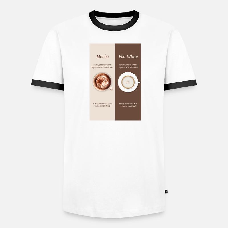 Mocha vs Flat White Coffee Poster Männer Kontrast-T-Shirt