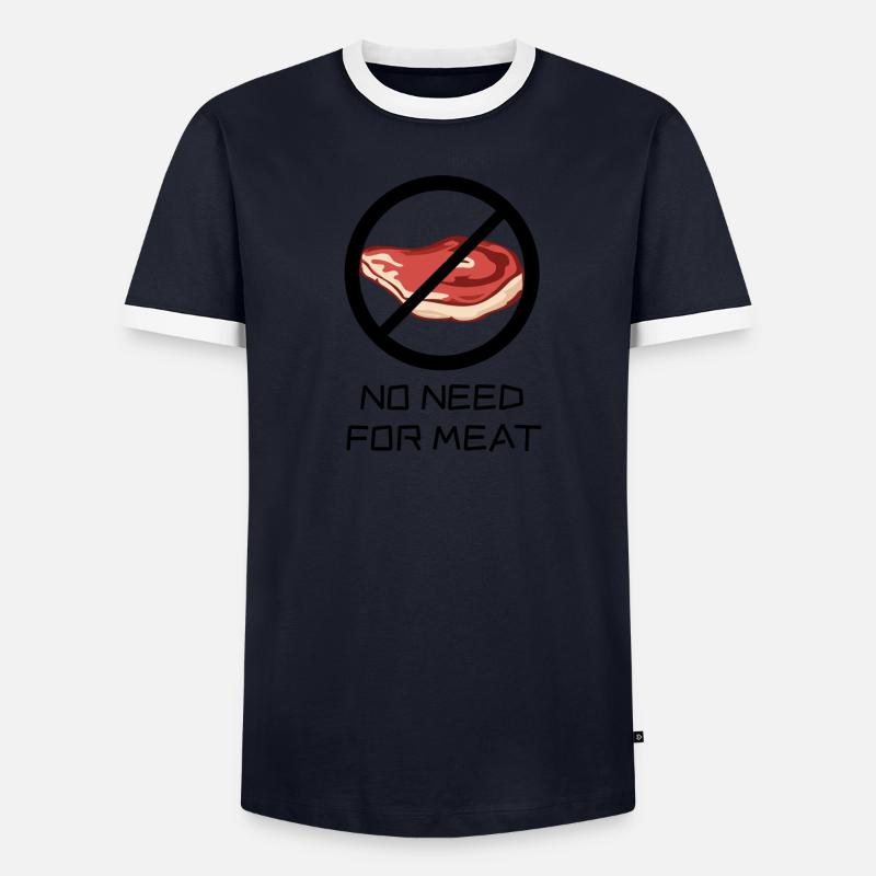 No Need For Meat - es muss kein Fleisch sein Männer Kontrast-T-Shirt