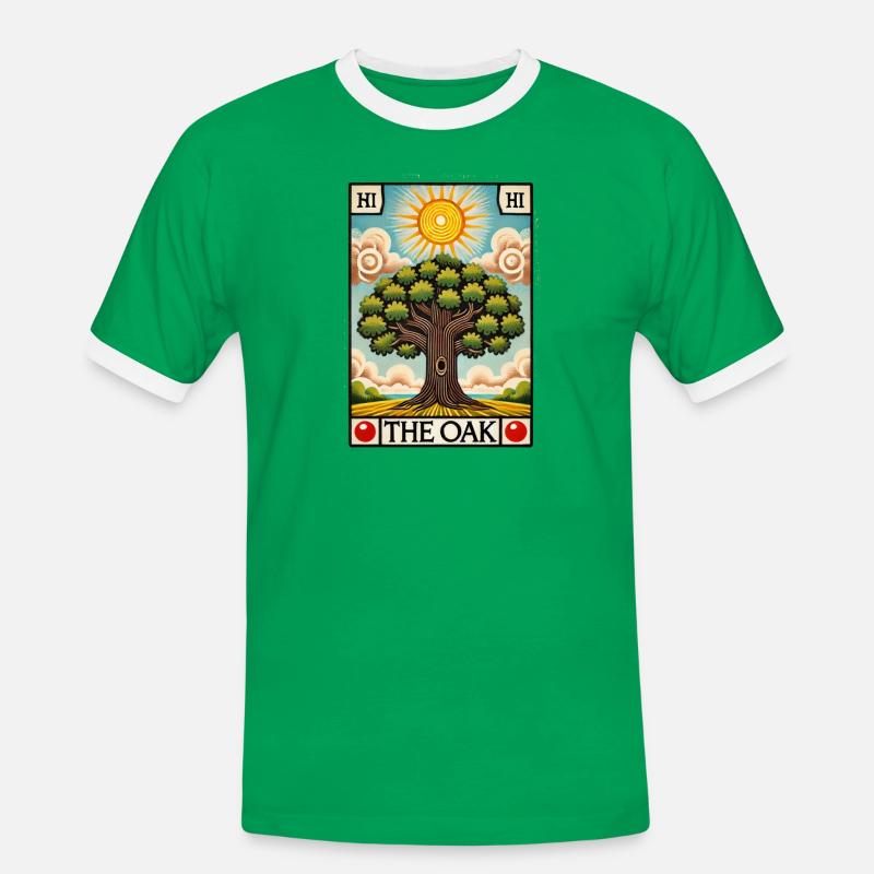 Die Eiche - Männer Kontrast-T-Shirt - Kelly Green/Weiß