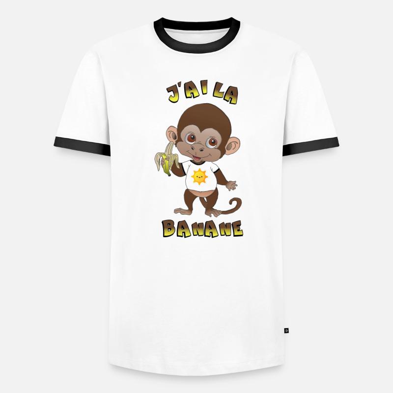 J ai la banane singe T-shirt contrasté Homme