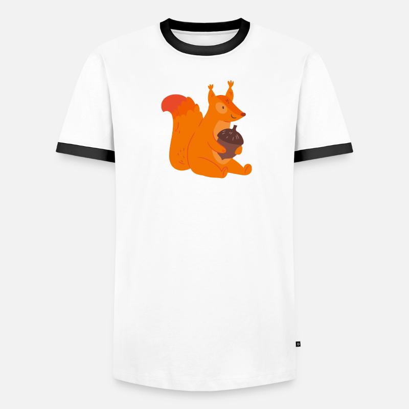 Squirrel Rodent Tree Squirrel Forest Tree Men's Ringer Shirt