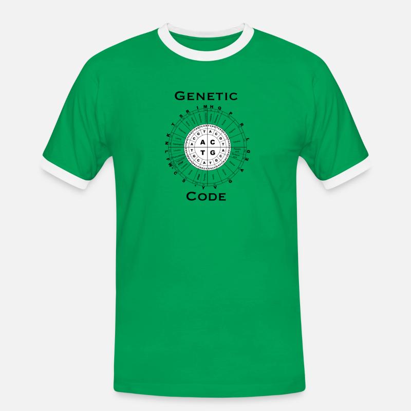 Genetic code - Men's Ringer Shirt - kelly green/white