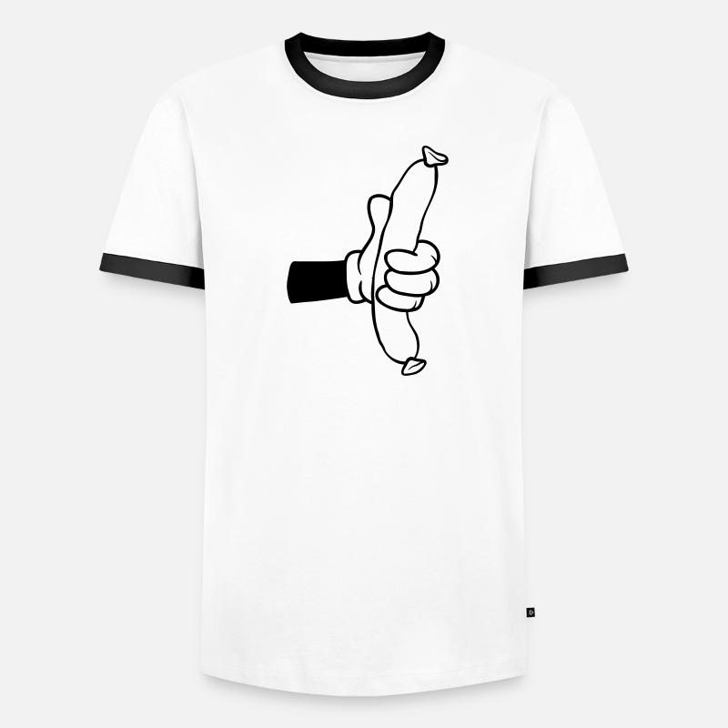 Saucisse Comic Hand BBQ T-shirt contrasté Homme