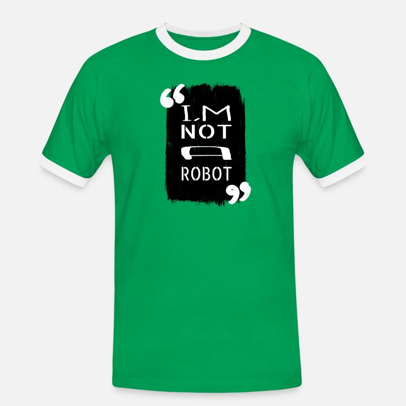 robotics programming gift robotic innovation - Männer Kontrast-T-Shirt - Kelly Green/Weiß