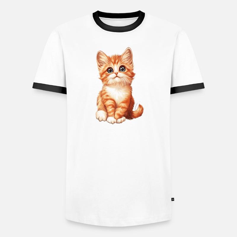 Chaton mignon T-shirt contrasté Homme