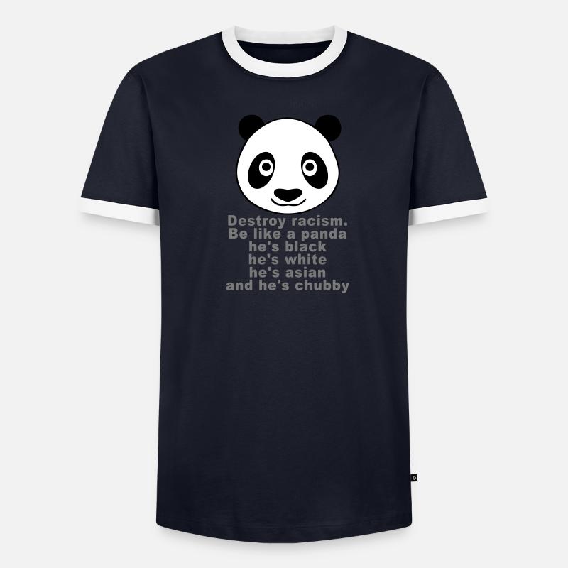 Chubby Panda Männer Kontrast-T-Shirt