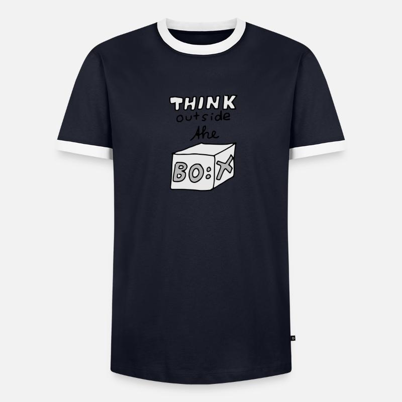 Think outside the Box! Männer Kontrast-T-Shirt