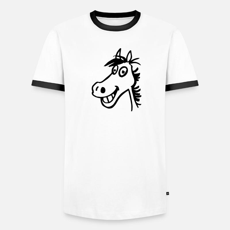 Beklopptes Pferd Männer Kontrast-T-Shirt
