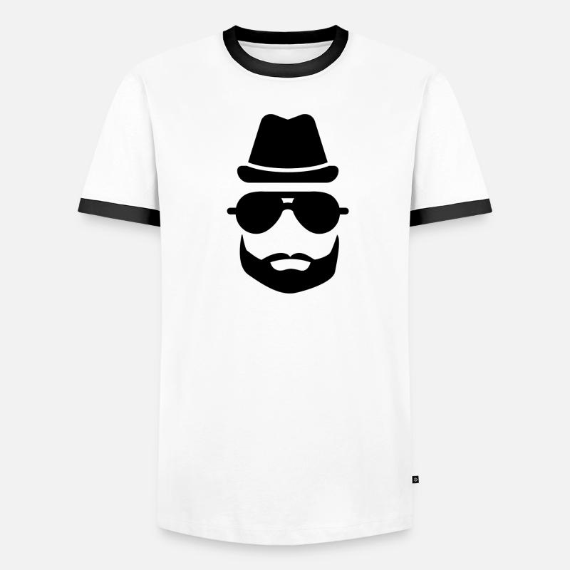 Cool Bartmann ... Hat Sunglasses Beard Men's Ringer Shirt
