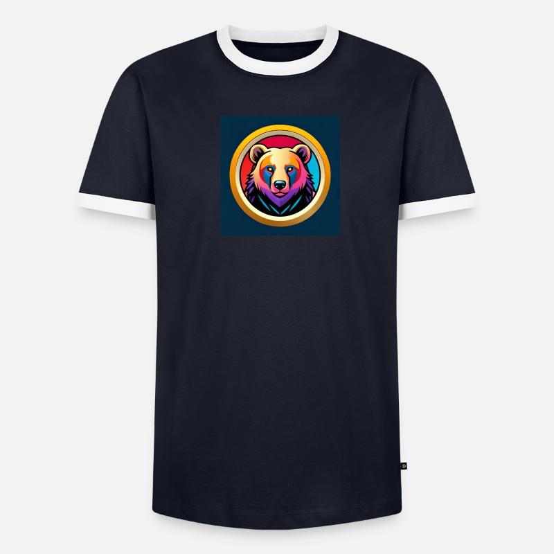 Pop-Art-Bär Männer Kontrast-T-Shirt