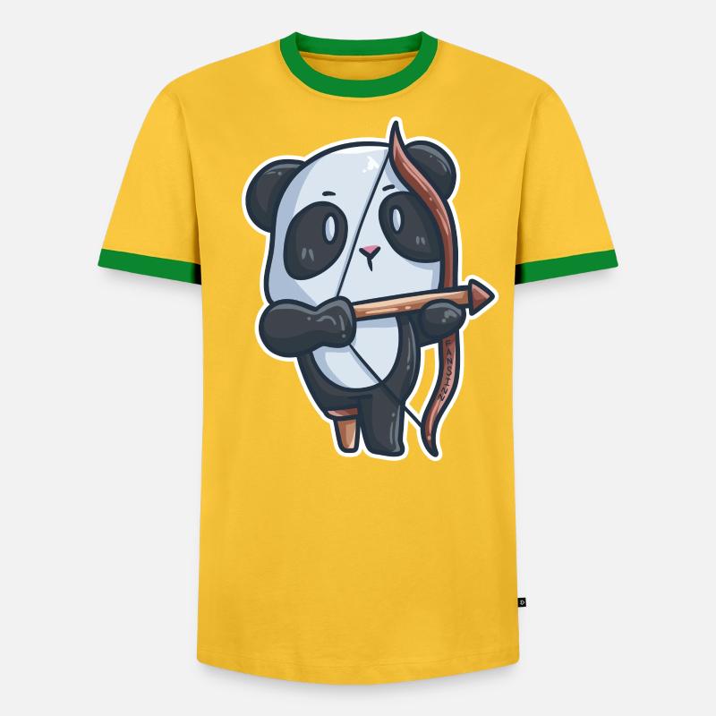 Panda Archery Disability Denture Gift - Men's Ringer Shirt - undefined