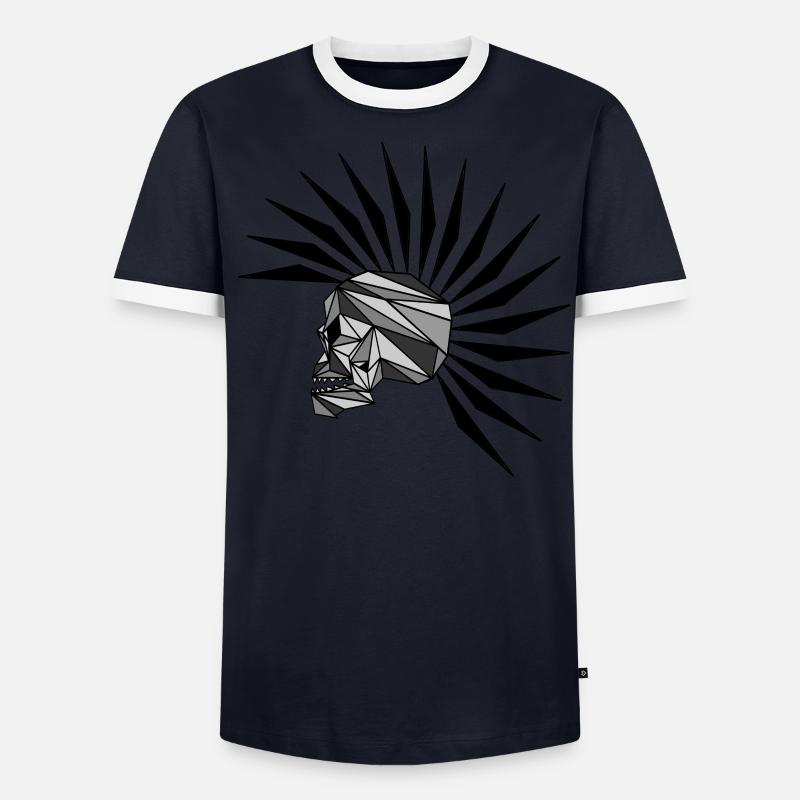 cyber punk scull plain Männer Kontrast-T-Shirt