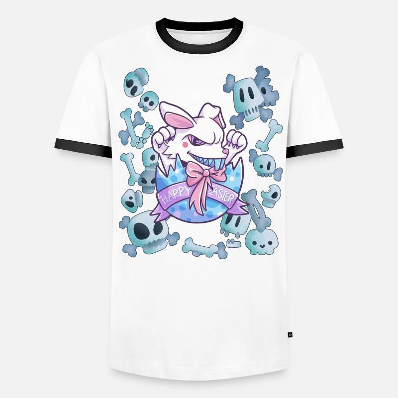 Easter bunny graveyard skull gift Men's Ringer Shirt