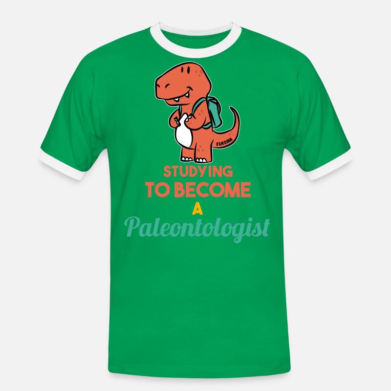 paleontology - Men's Ringer Shirt - kelly green/white
