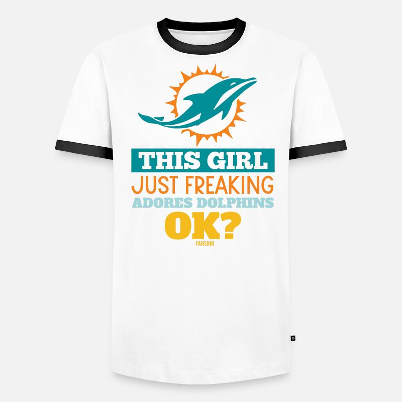 Fille aime les dauphins T-shirt contrasté Homme