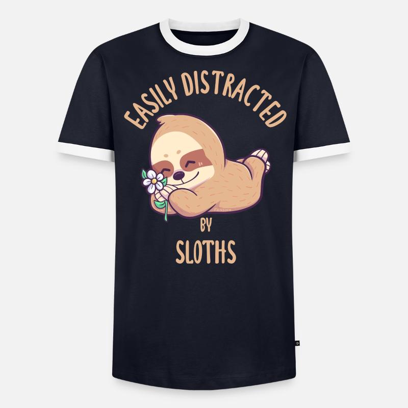 Easily Distracted By Sloths Men's Ringer Shirt