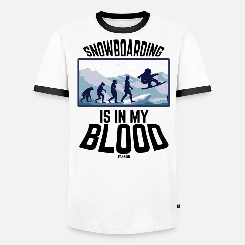Le snowboard est dans mon sang T-shirt contrasté Homme