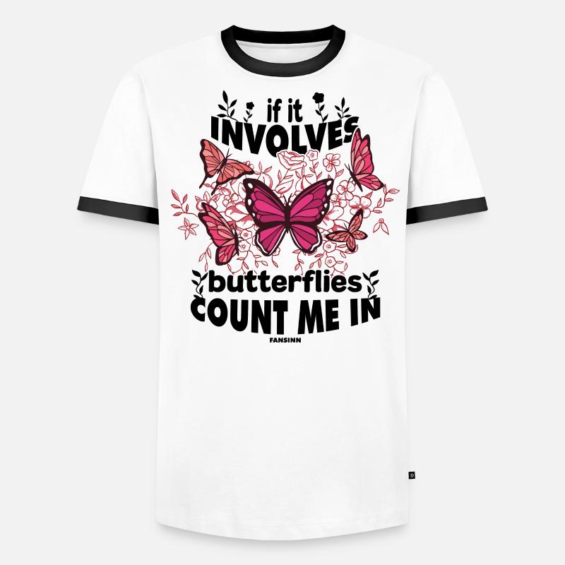 If It Involves Butterflies Count Me In Männer Kontrast-T-Shirt