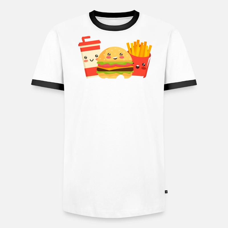 Restauration rapide pour les filles T-shirt contrasté Homme