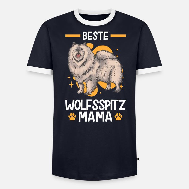 Wolfsspitz Mama deutscher Spitz Keeshond - Männer Kontrast-T-Shirt - undefined
