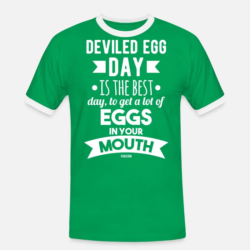 Deviled Eggs Day - Men's Ringer Shirt - kelly green/white