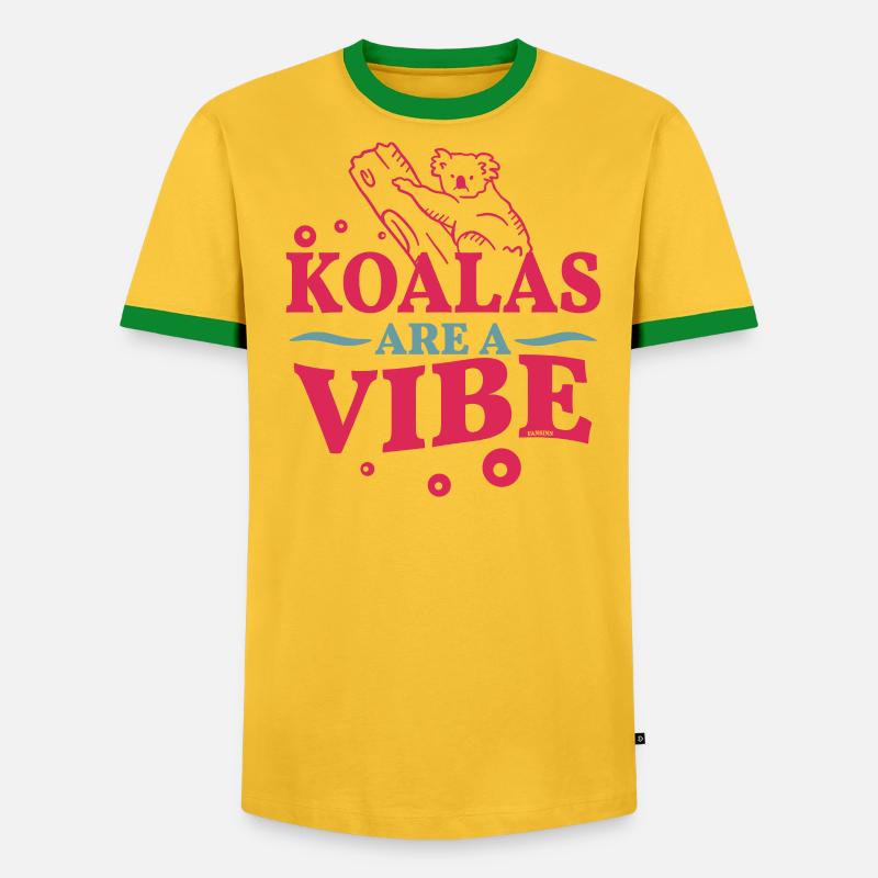 cute koala on a tree - Men's Ringer Shirt - undefined