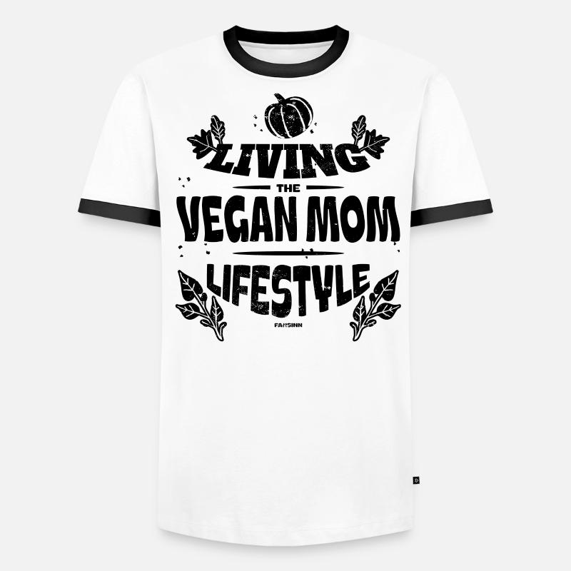 coole vegane Mutter Männer Kontrast-T-Shirt