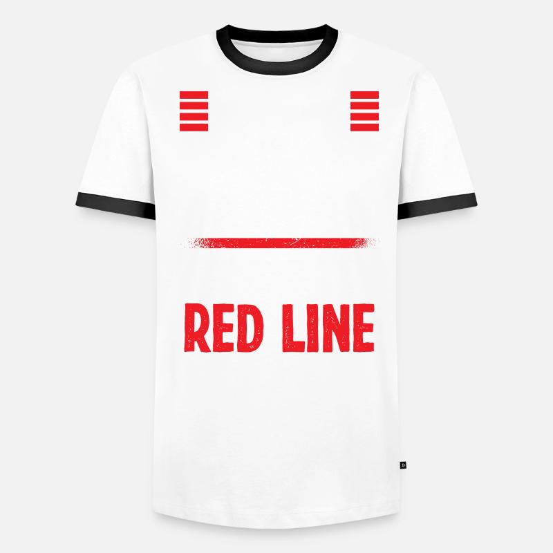 Firefighter Back Thin Red Line Fire Brigade Men's Ringer Shirt