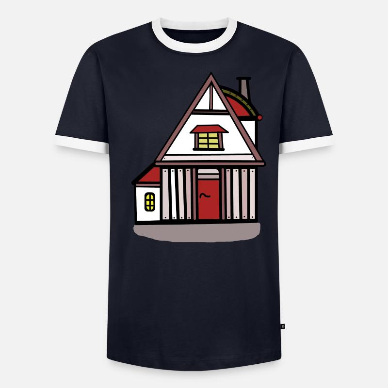 Maison cottage vivant constructeur construire propriété T-shirt contrasté Homme