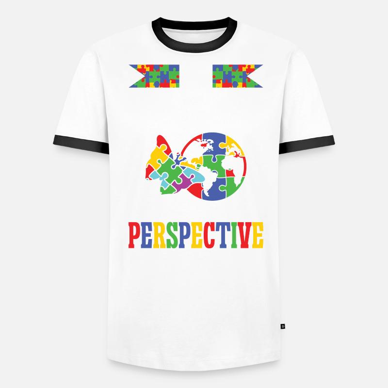 Le monde autiste autiste de l’autisme sous un angle différent T-shirt contrasté Homme