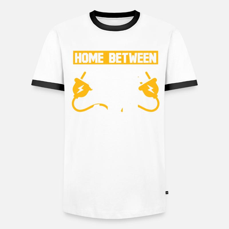 Electrician Home 8 am & 4 pm Electrical Engineer Men's Ringer Shirt