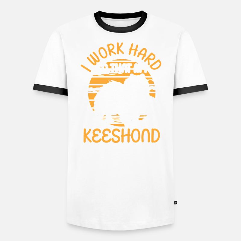 Travailler pour mon Wolfsspitz German Spitz T-shirt contrasté Homme