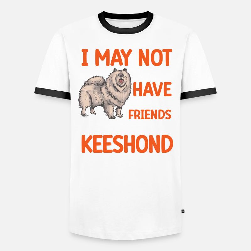 Wolfspitz est mon ami Keeshond T-shirt contrasté Homme