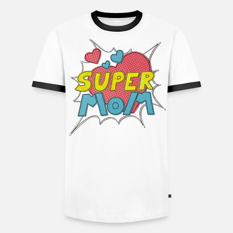 Muttertag supermom Super Mom beste Mutter Comic Männer Kontrast-T-Shirt