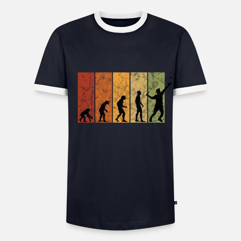 Cadeau de volant de badminton Evolution Vintage T-shirt contrasté Homme