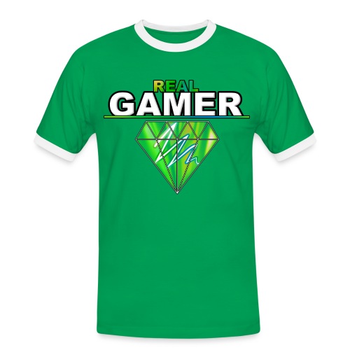REAL GAMER - Koszulka męska z kontrastowymi wstawkami