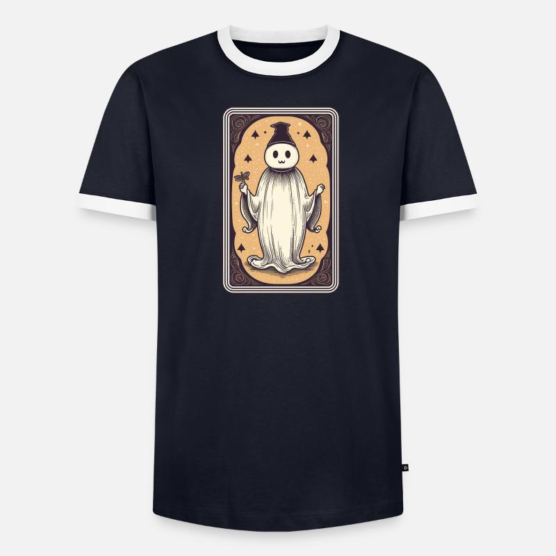 Glücklicher Geist Tarot Karte Männer Kontrast-T-Shirt