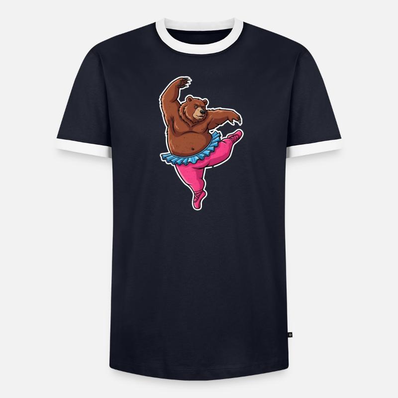 Ballett Bär Comic Geschenk - Männer Kontrast-T-Shirt - undefined