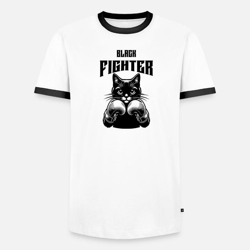 Chat avec des gants de boxe T-shirt contrasté Homme