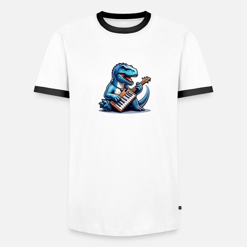 Conception de clavier Dino cool T-shirt contrasté Homme