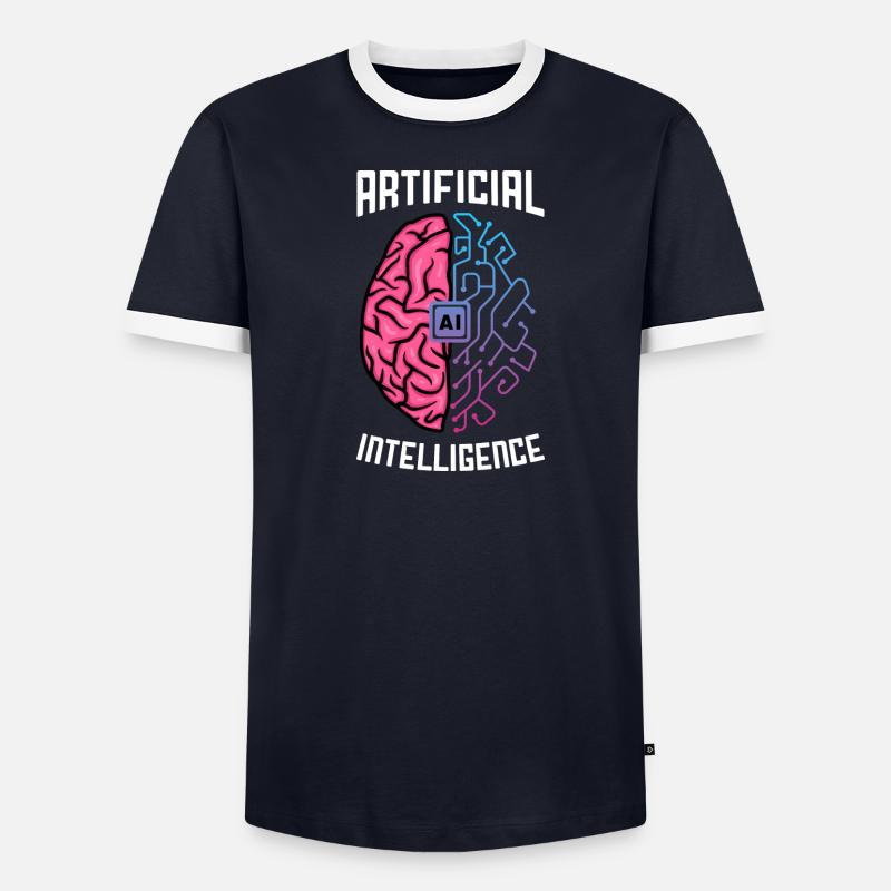 Artificial Intelligence Brain Tech Design - Männer Kontrast-T-Shirt - undefined