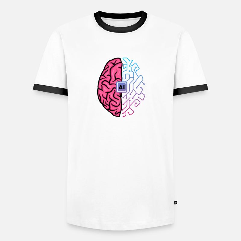 Artificial Intelligence Brain Tech Design Männer Kontrast-T-Shirt