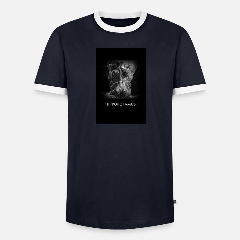 Flusspferd Männer Kontrast-T-Shirt