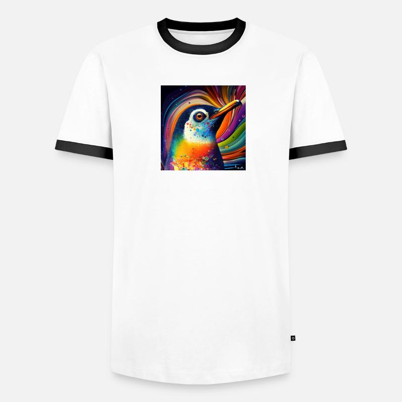 Colored penguin, unique design, Men's Ringer Shirt