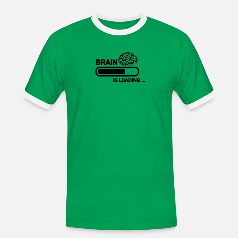 Brain loading - Männer Kontrast-T-Shirt - Kelly Green/Weiß