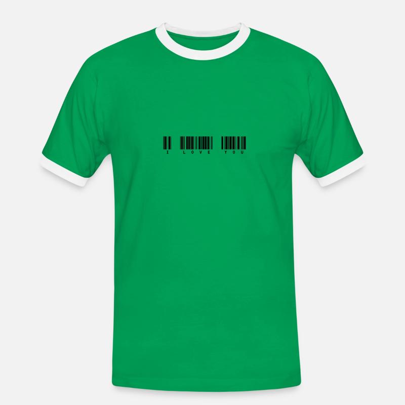 code - Men's Ringer Shirt - kelly green/white